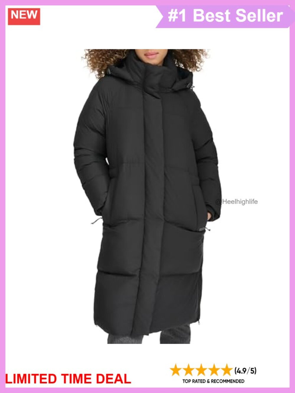 Levi's Cloud Puff Hooded Midlength Puffer Jacket Coat